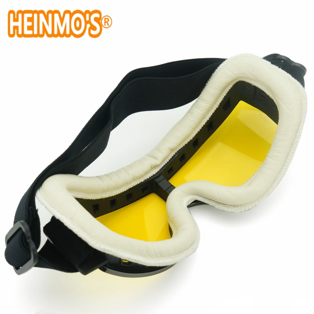 Винтаж Половина шлем очки с желтыми линзами в байкерском стиле пилота Байкерская