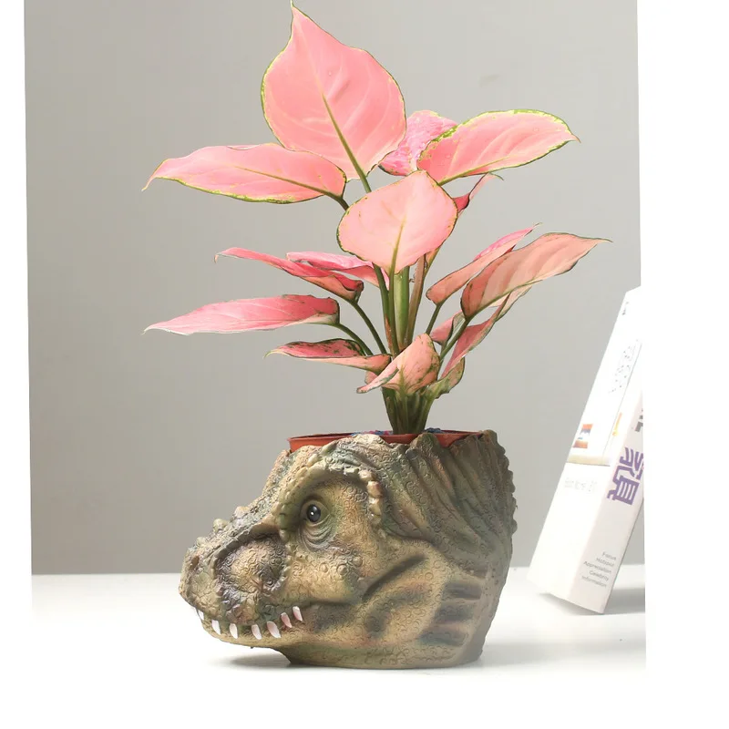 Смоляные горшки для цветов декоративные в форме головы динозавра настольные