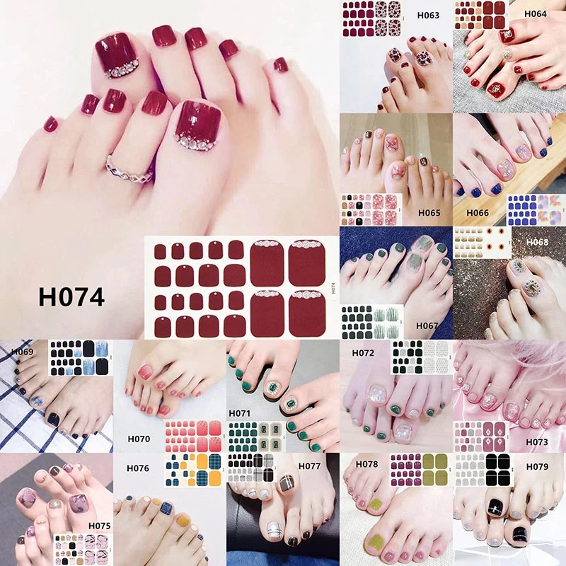 

LADY KINDOM 3D Bronzing Various Patterns Nail Polish Stickers Waterproof Long Lasting Toenail Strips Eco-friendly Toenail Decals