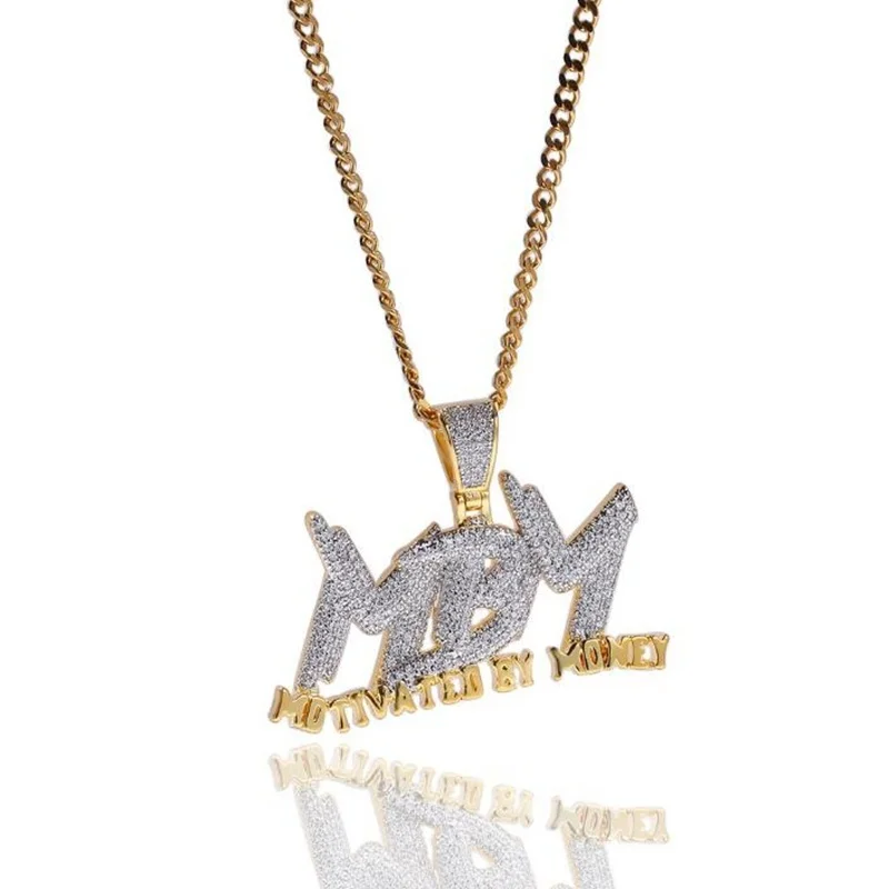 Хип хоп AAA кубический цирконий выложенный льдом мотив MBM кулон ожерелье мужские