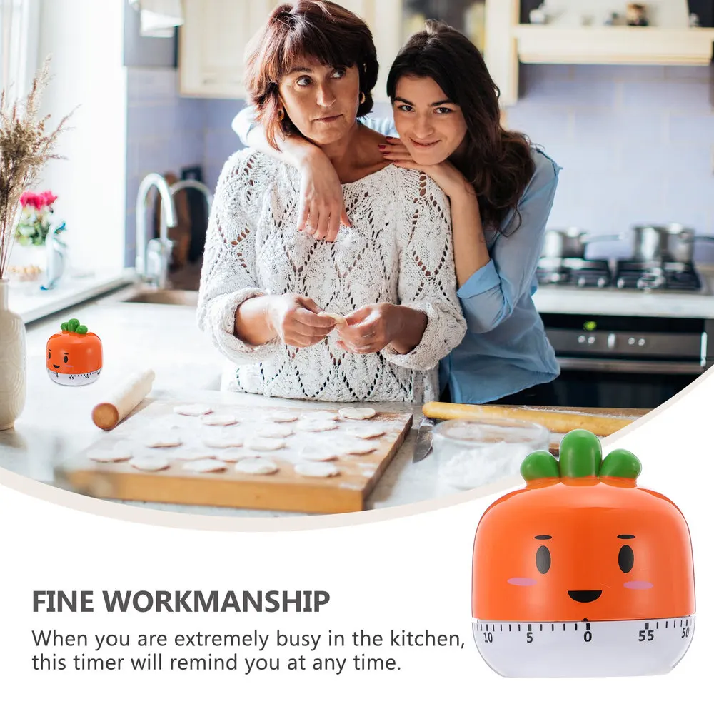 

2pcs Cartoon Kitchen Timer Manual Mechanical Baking Cooking 55 Minutes Timer