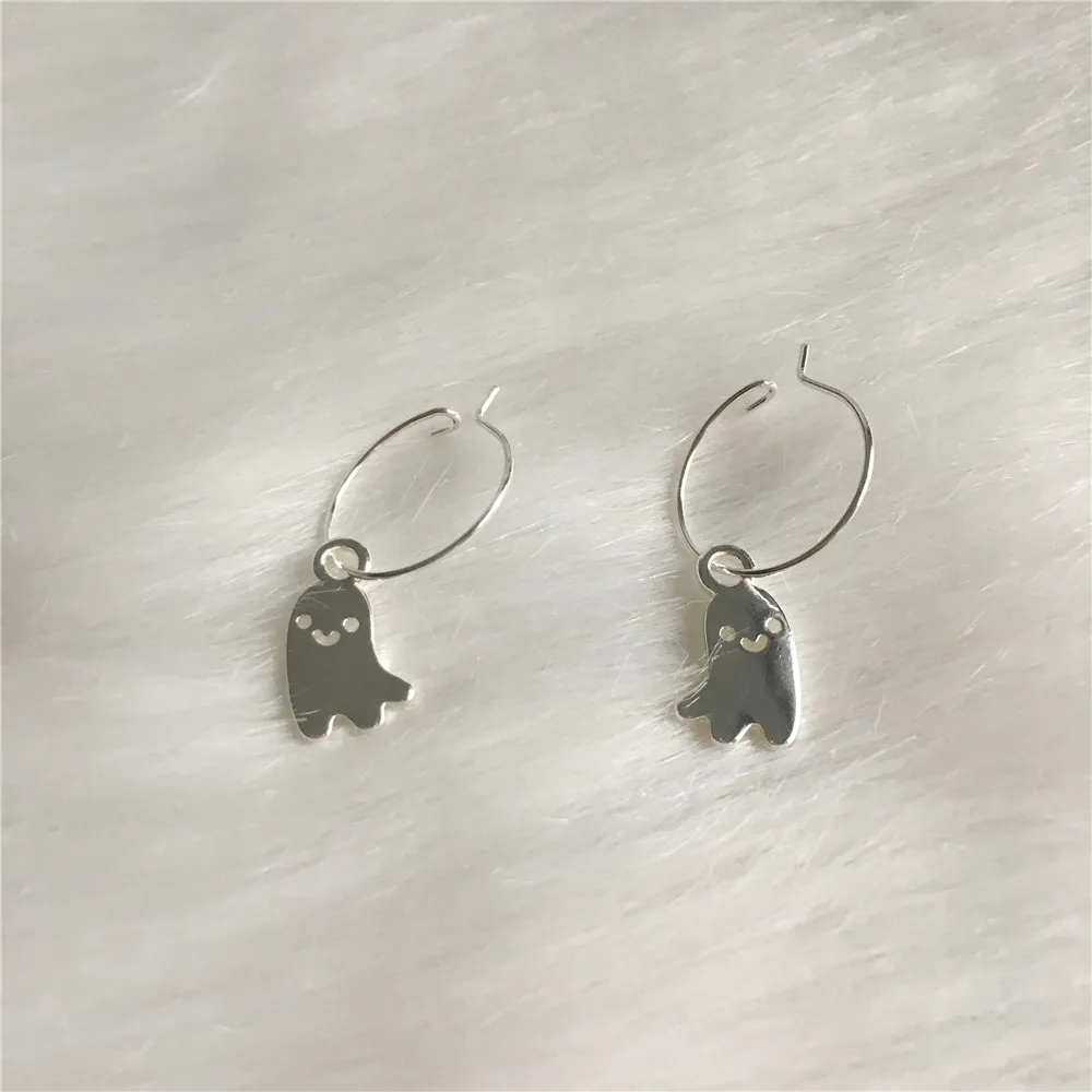 Милые небольшие серьги кольца с буквенным принтом Chrry Морская звезда призрак в