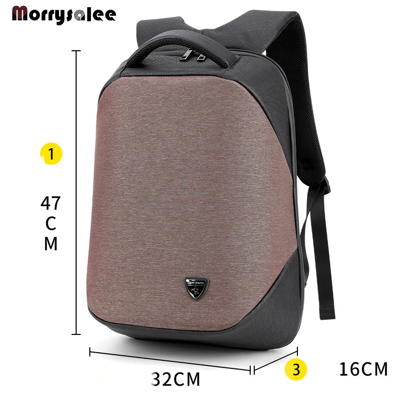 Мужской рюкзак с защитой от кражи Черный дорожный школьный USB разъемом для