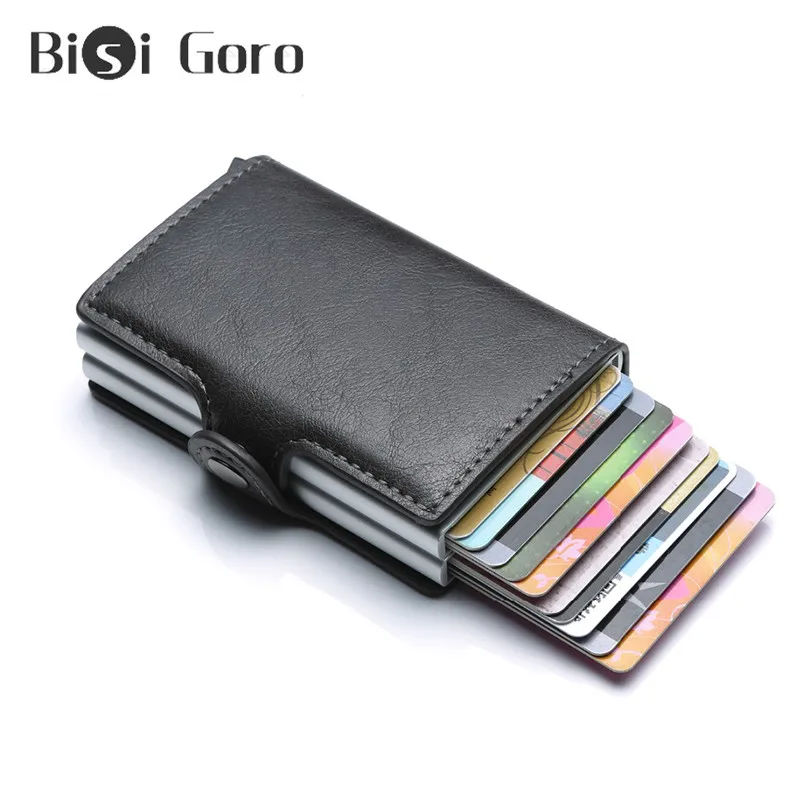 Чехол-Кошелек с Rfid-защитой BISI GORO компактный алюминиевый двумя отделениями для