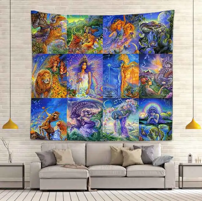 Настенный подвесной гобелен Simsant со звездами и созвездиями для украшения спальни