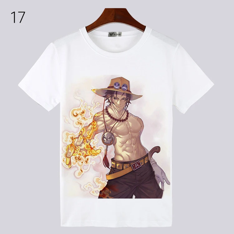 Цельнокроеная футболка для косплея Луффи Эйс ророноа Зоро летняя с мультяшным