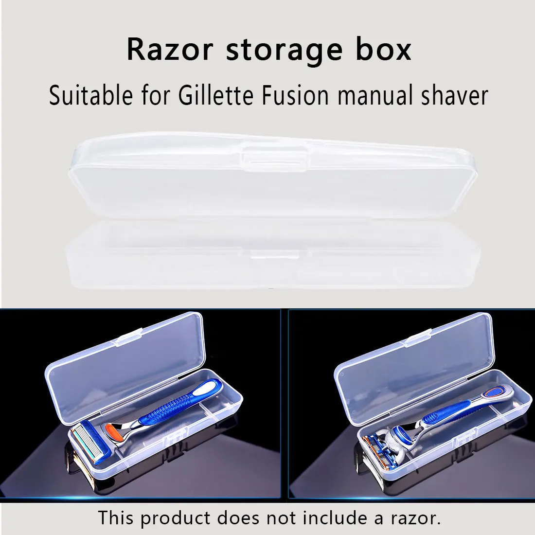 

Eco-Friendly Shaving Box High Quality Men Universal Shaver Storage Box Handle Box Full Transparent Plastic Case Razor Boxs