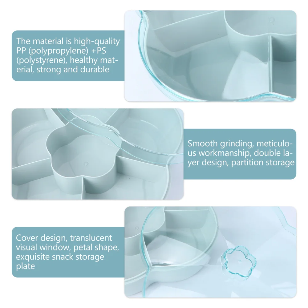 

1Pc Creative Compartments Fruit Dish Home Snack Tray Nuts Container