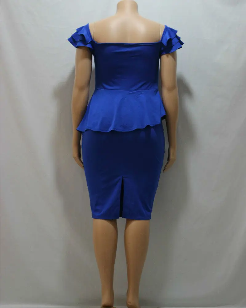 Летние повседневные сексуальные Клубные вечерние размера плюс синие женские