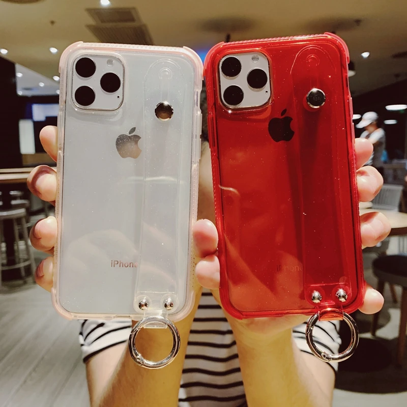 Блестящий ремешок на запястье ручная Подушка безопасности прозрачный мягкий