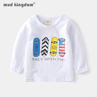 mudkingdom kids long sleeve t shirts print letter crew neck pullover undershirts for boy girl spring autumn tops casual clothes