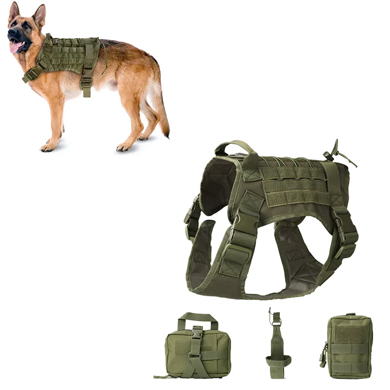 Тактическая служба жилет для собак армейская Одежда костюм с аксессуарами
