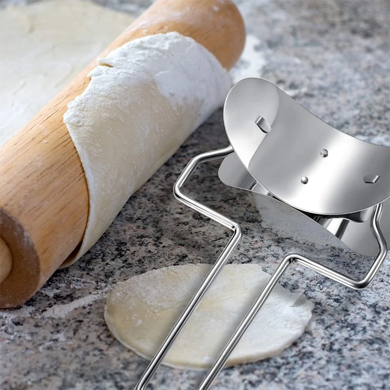 

4 Pcs Dumplings Maker, 2 Sizes Dumpling Skin Maker and 2 Sizes Dumpling Molds, Dough Press Cutter Dumpling Maker