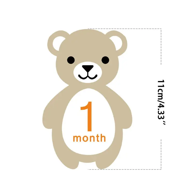 

1-12 Months Baby Monthly Milestone Sticker Baby Photography Props Photo Stickers