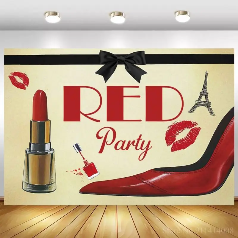 

Красная помада Губы Печать Сексуальные Горячие Женщины Вечеринка декорации сцены постер Высокий каблук обувь шаблон Взрослый день рождени...