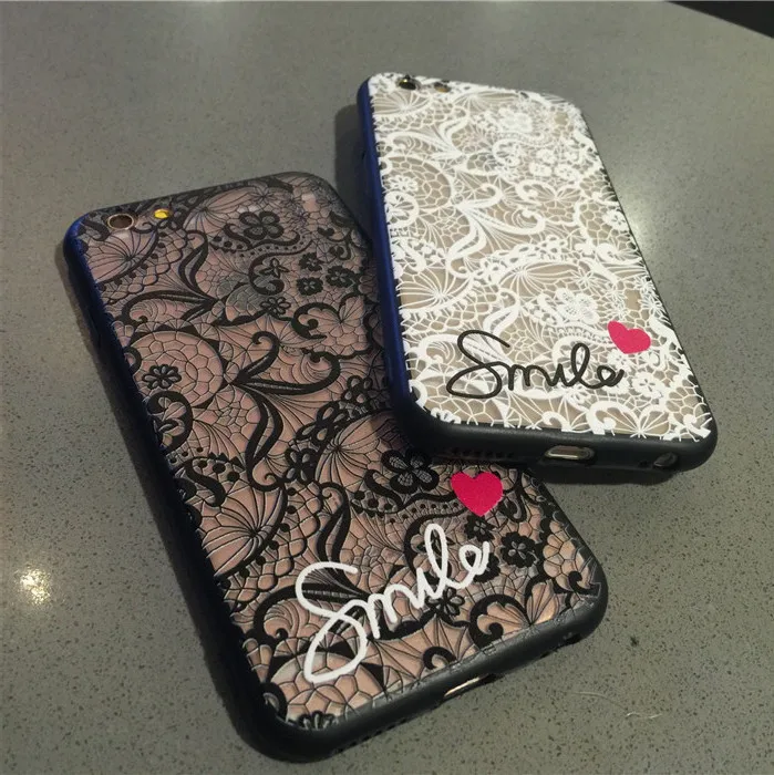 

Fashion Love Heart Hollow Lace Floral Cover For iPhone 11 Pro Max XS XR X Cute PC TPU Case For iPhone 6 6S 7 8 Plus