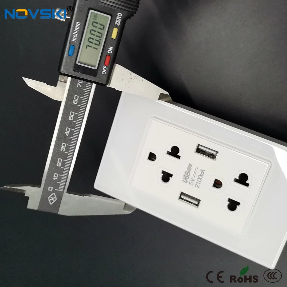 NOVSKI 2.5D стенная розетка из закаленного стекла многофункциональная 2 1 а двойной USB