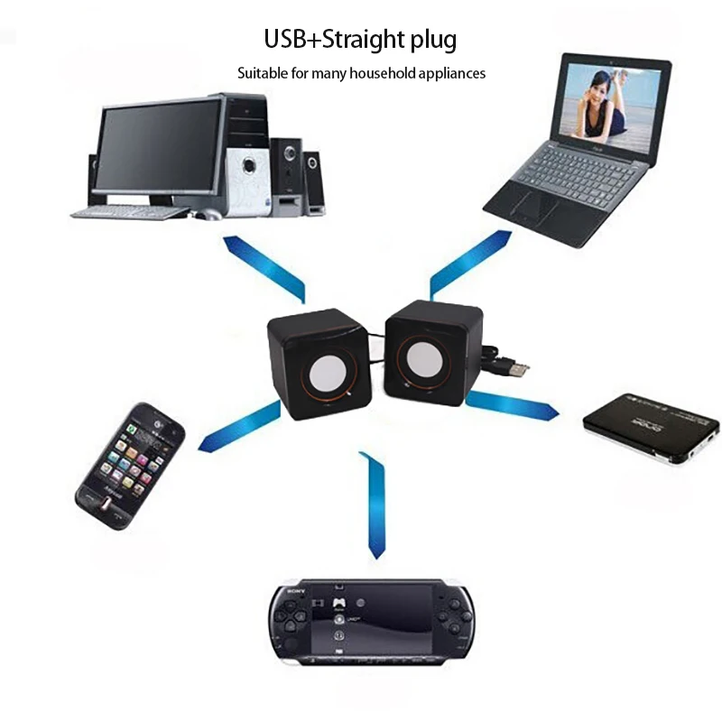 Универсальные мини-колонки для компьютера 2 шт. USB-Колонка стерео Колонка 3 5 мм