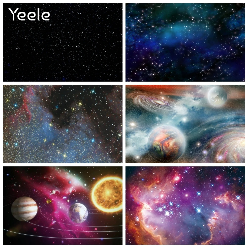 Yeele Звездный Блестящий Фон звездная ночь черная сцена портрет детский Фотофон