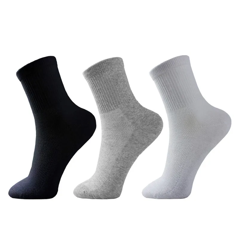 Носки мужские однотонные сетчатые классические дышащие тонкие короткие