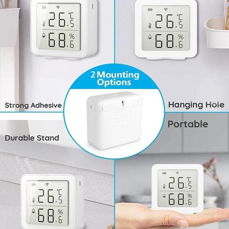 

WIFI 2.4g Temperature And Humidity Sensor Indoor Hygrometer For Alexa Lcd Thermometer With Display Google Assistant A4B9