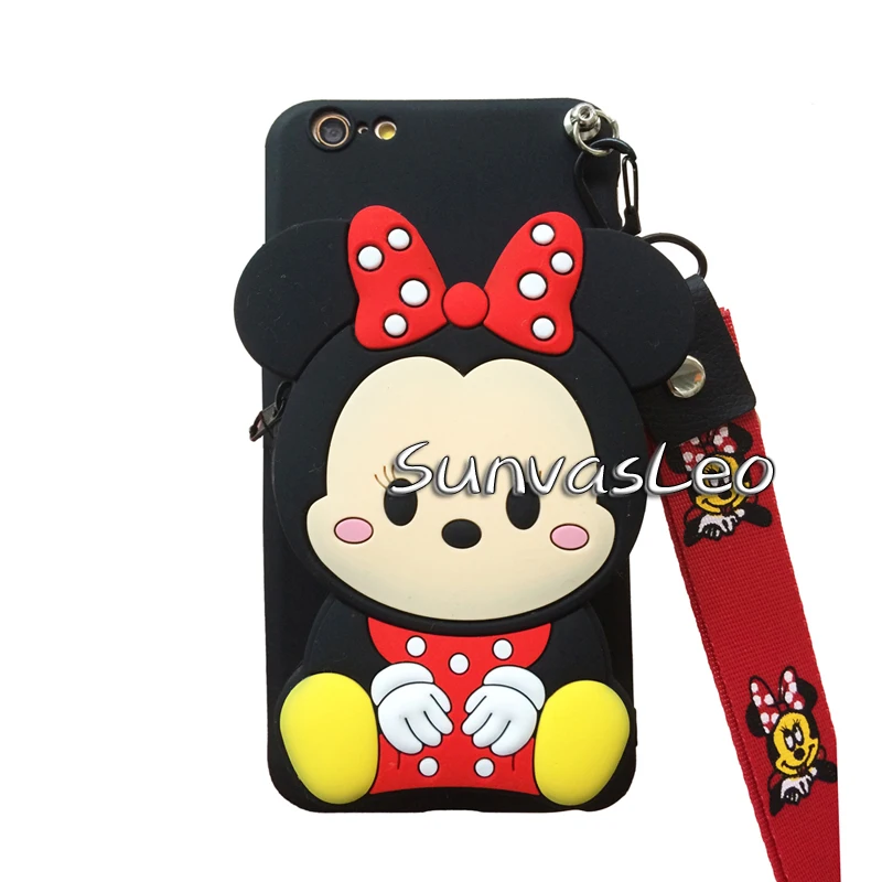 Black Minnie Для samsung Galaxy M серии J3 Star J7 Crown J3 J7 3D кошелек с мультяшным животным Мягкий силиконовый чехол задняя крышка для телефона со стразами - Цвет: Black Minnie