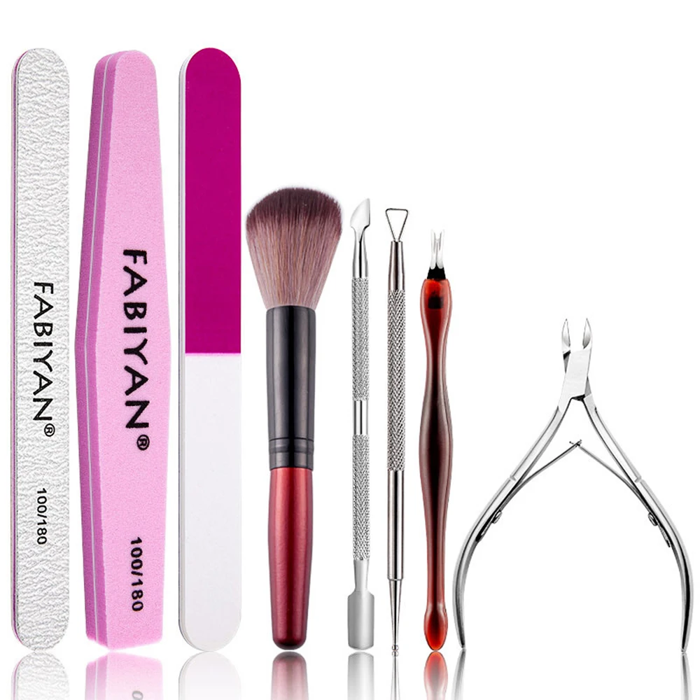 

Nail Art Tool Set Polishing Strip Nail File Stainless Steel Dead Skin Scissor Dead Skin Fork Manicure Remover Tool