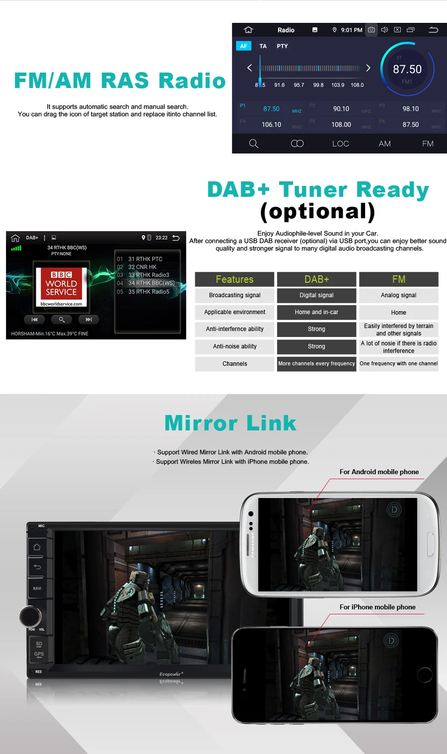 Car Android 9.0 DVD GPS Player For Toyota Avensis T25 2003 2004 2005 2006 2007 2008 Octa Core 4GB+64GB Radio BT Wifi DAB+ Stereo