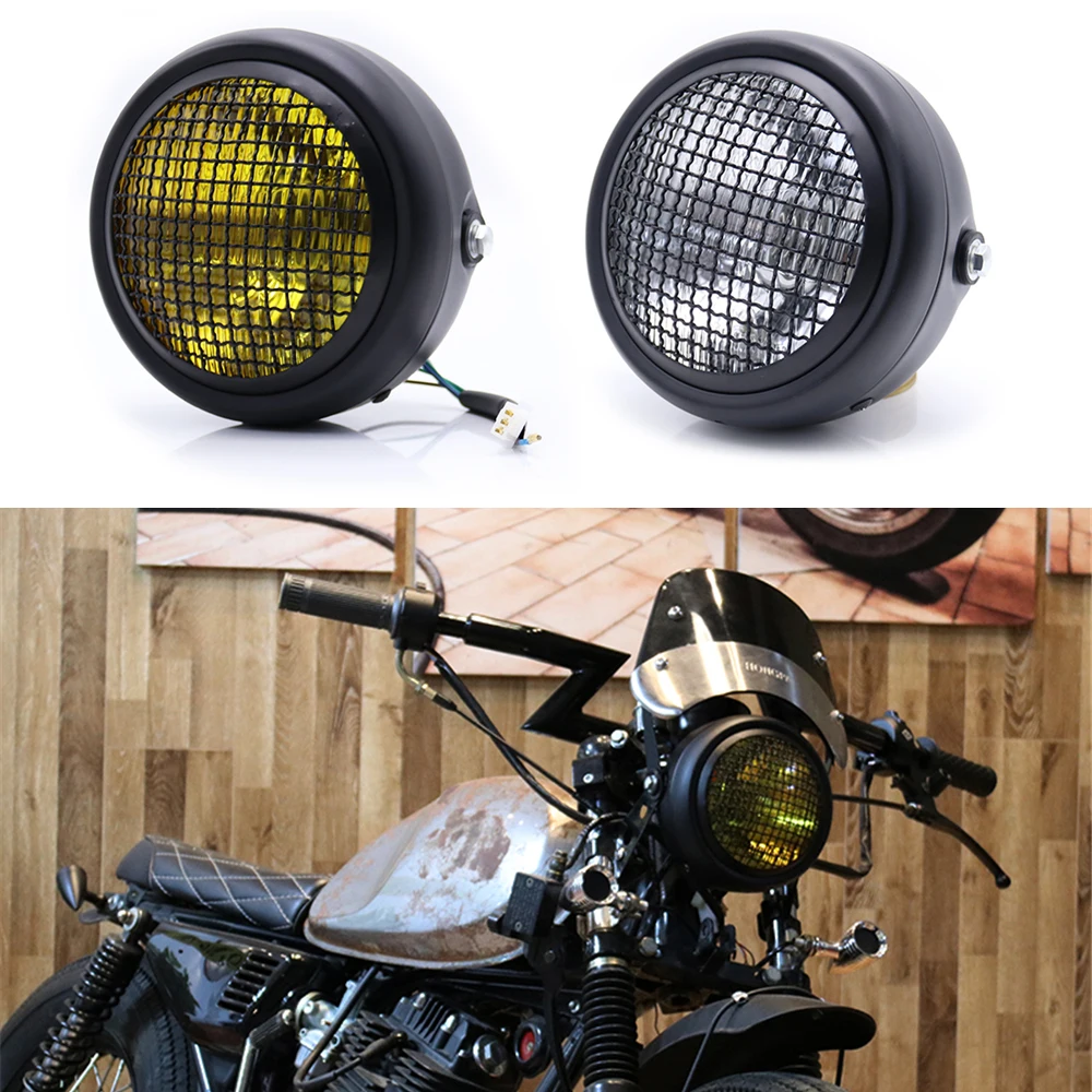 Универсальный ретро мотоцикл фара в сборе для CG125 GN125 скутер гриль стиль фары