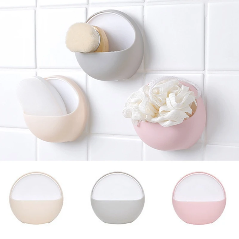 

1 Pc Plastic Suction Cup Soap Toothbrush Box Dish Holder Drain Rack Bathroom Shower Accessory Bathroom Accessories