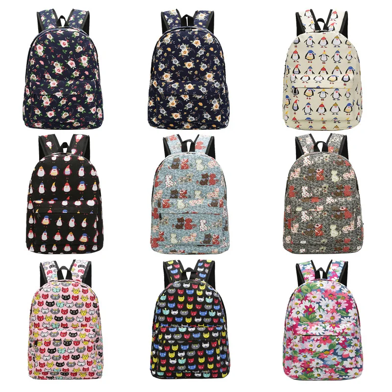 Школьный рюкзак в стиле преппи для девочек подростков Холщовый женский ранец