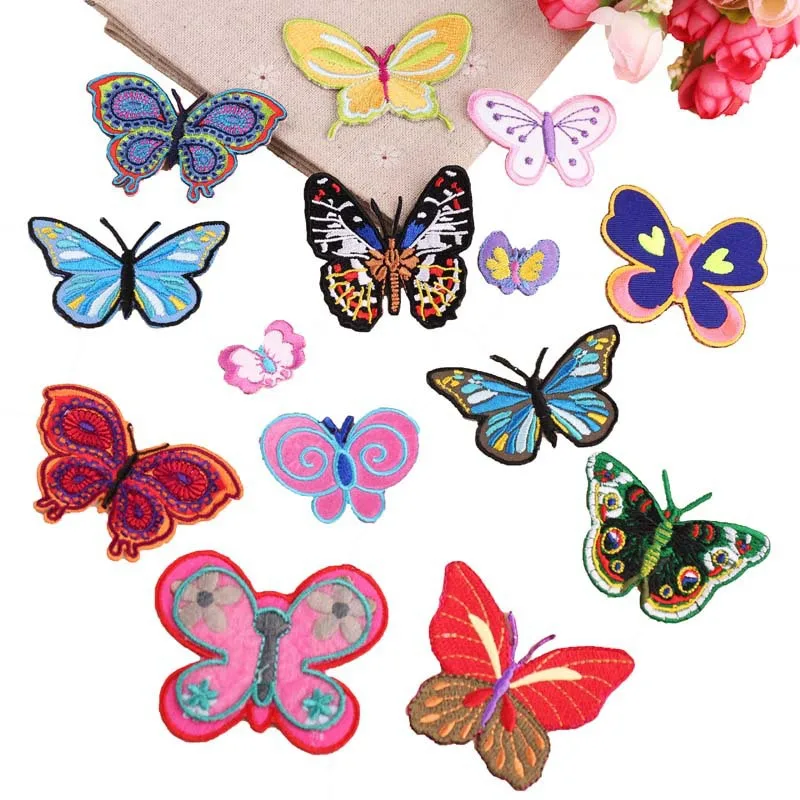 

Один комплект заплата вышивки buttlefly животных Детская Аппликация в мультяшном стиле; Для сумочки и шляпы значки аппликации патчи для одежды ...