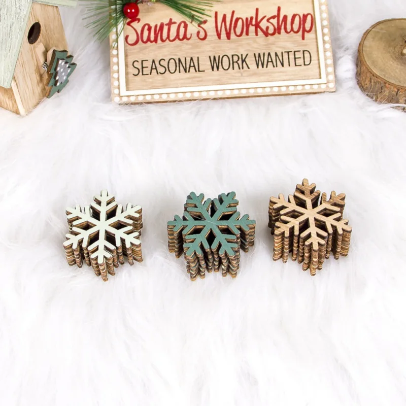 24 шт. DIY Рождественский набор раскрашенный цвет деревянные вырезы знаки ломтики