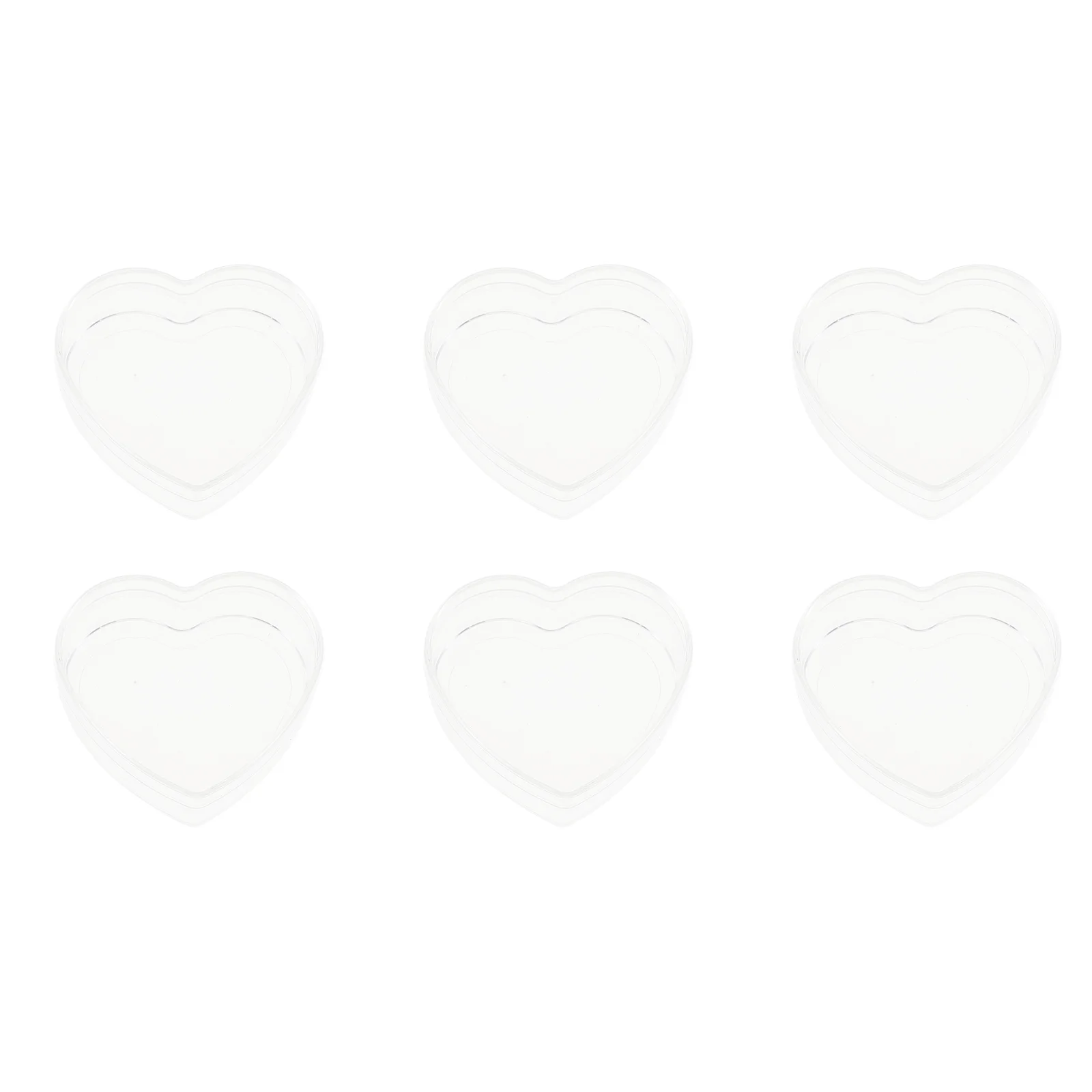 

6Pcs Heart Shaped Candy Storage Holder Jars Creative Small Storage Container