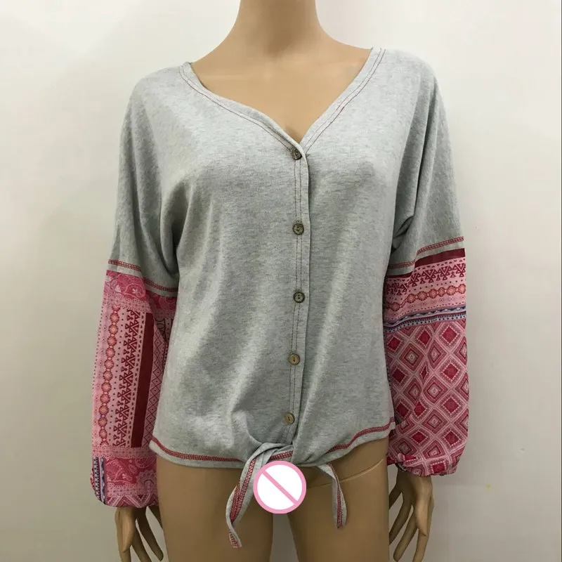 2019 Женские повседневные однобортные свитера с v-образным вырезом свободные