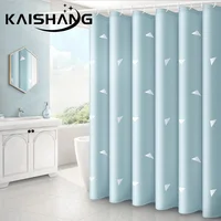 k-water Geometric Triangle Shower Curtain Bathroom Waterproof Polyester Printing Curtains for Bathroom with Hooks fabric light