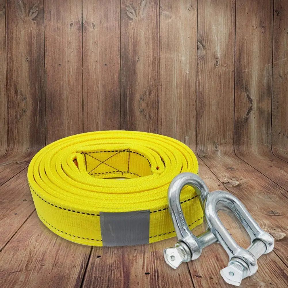 

3Pcs/Set 4m Tow Rope 8 Tons Load-bearing Wear-resistant Nylon Rescue Towing Strap for Car