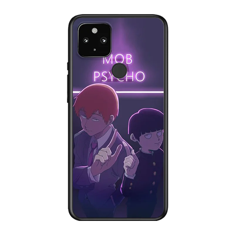 

Mob Psycho 100 Anime Soft TPU Silicone Black Cover For Google Pixel 5 4A 5G 4 XL Phone Case