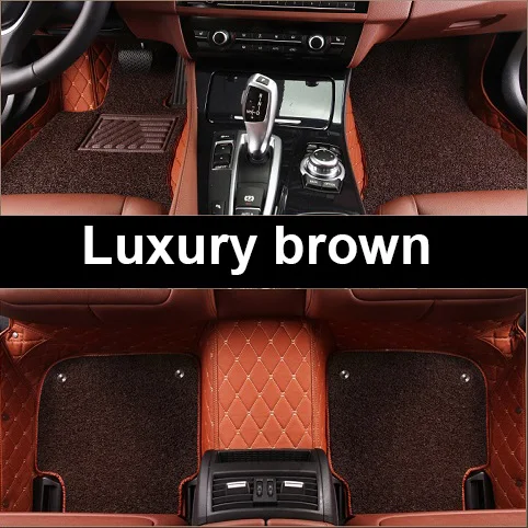 Luxury Brown Автомобильный коврик для Volkswagen vw tiguan golf mk7 7 4 6 gti touareg passat b7 автомобильные аксессуары кожаный коврик - Название цвета: Luxury Brown