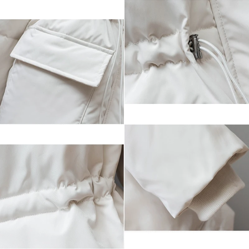 Куртка на 90% пуху белой утки с капюшоном натуральным мехом | Женская одежда