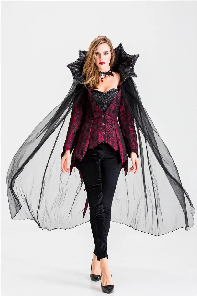 Женский костюм вампира для взрослых карнавальный грима Жнеца Хелла на Хэллоуин
