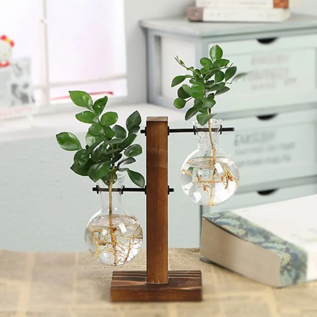 Простая прозрачная стеклянная Маленькая ваза цветочный горшок гидропонное