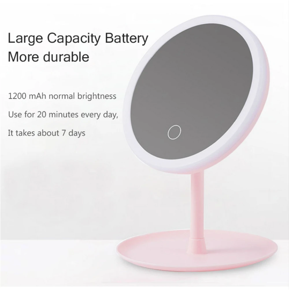 Зеркало для макияжа со светодиодной подсветильник кой и сенсорным управлением 3