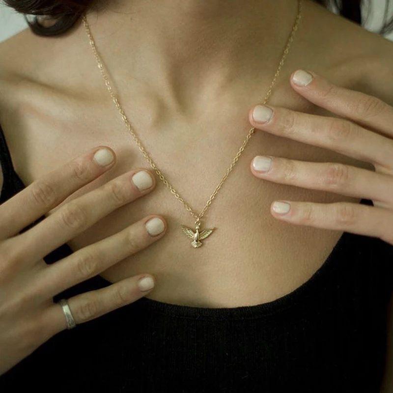 Креативное ожерелье с кулоном в виде голубя для женщин элегантная Свадебная