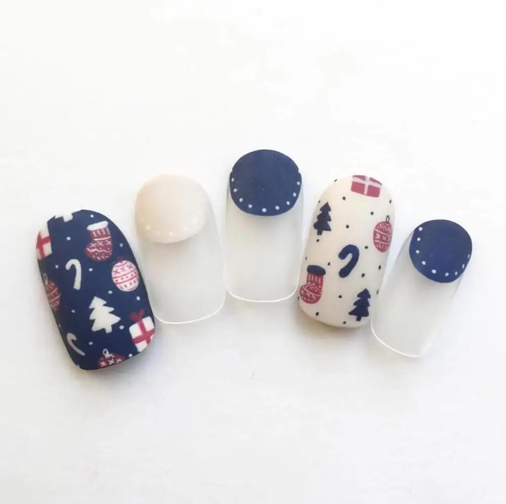 Новинка 1 лист 3D наклейки для ногтей снежинки Рождественские обертки Снеговик