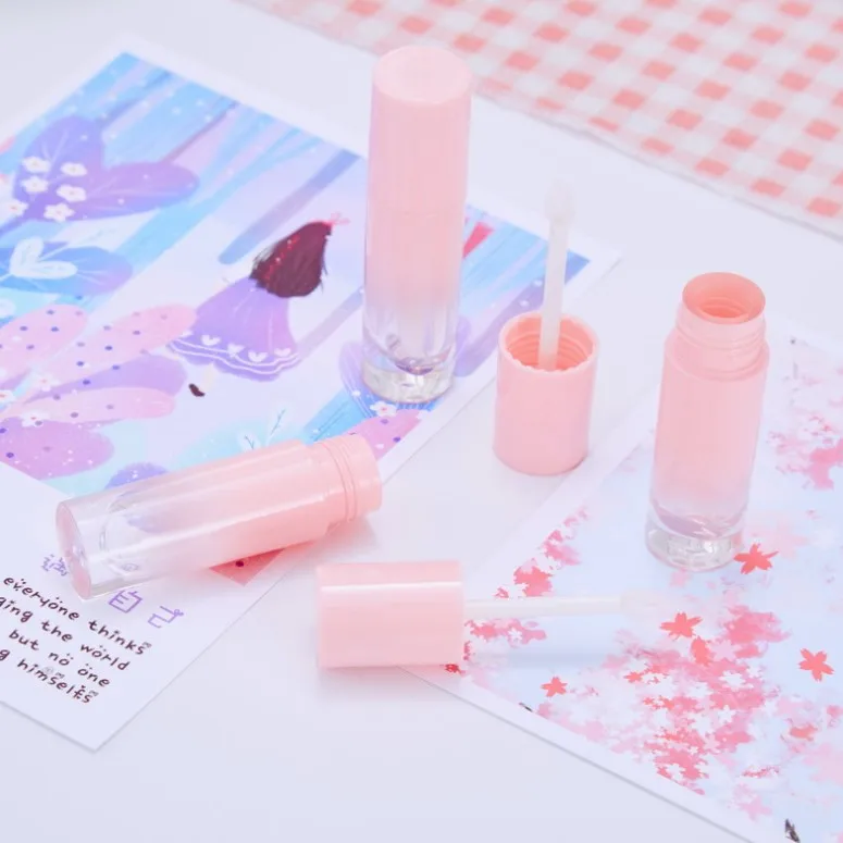 

100/50pcs 4ml Empty Lip Gloss Tube, lip glaze Tube,Clear Pink gradient,DIY Lipstick cosmetic packing Container