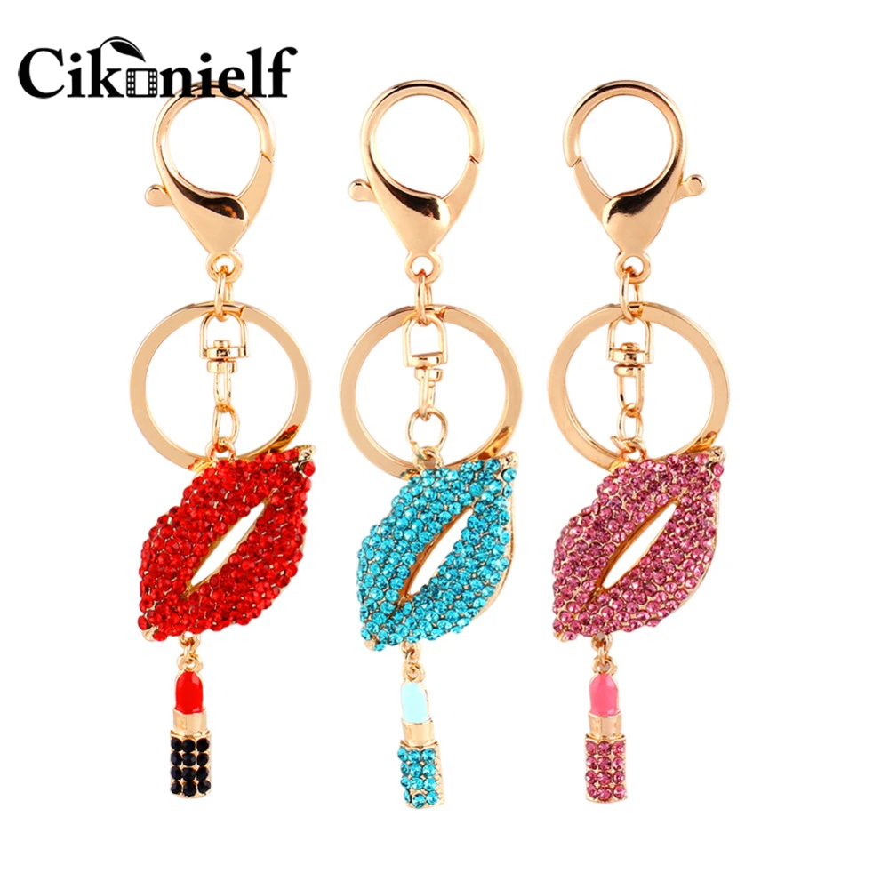 2019 модный шикарный Креативный дизайн помада Губы Стразы Кристалл кошелек брелок
