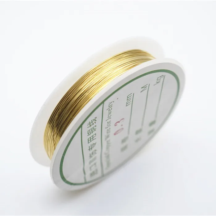 Gold copper wire Четырехслойный разноцветный комбинезон серебро Медный провод для браслет Цепочки и ожерелья самодельные Украшения, Аксессуары 0,2/0,25/0,3/0,5/0,6/1,0 мм ремесло Бисер провода HK018 - Цвет: Gold copper wire