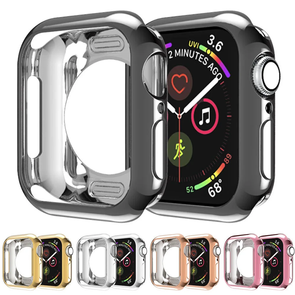 

Watch case ultra-thin plated for apple watch series 6 5 4 3 2 42MM 38MM soft transparent TPU cover iWatch 44MM 40MM Accessories