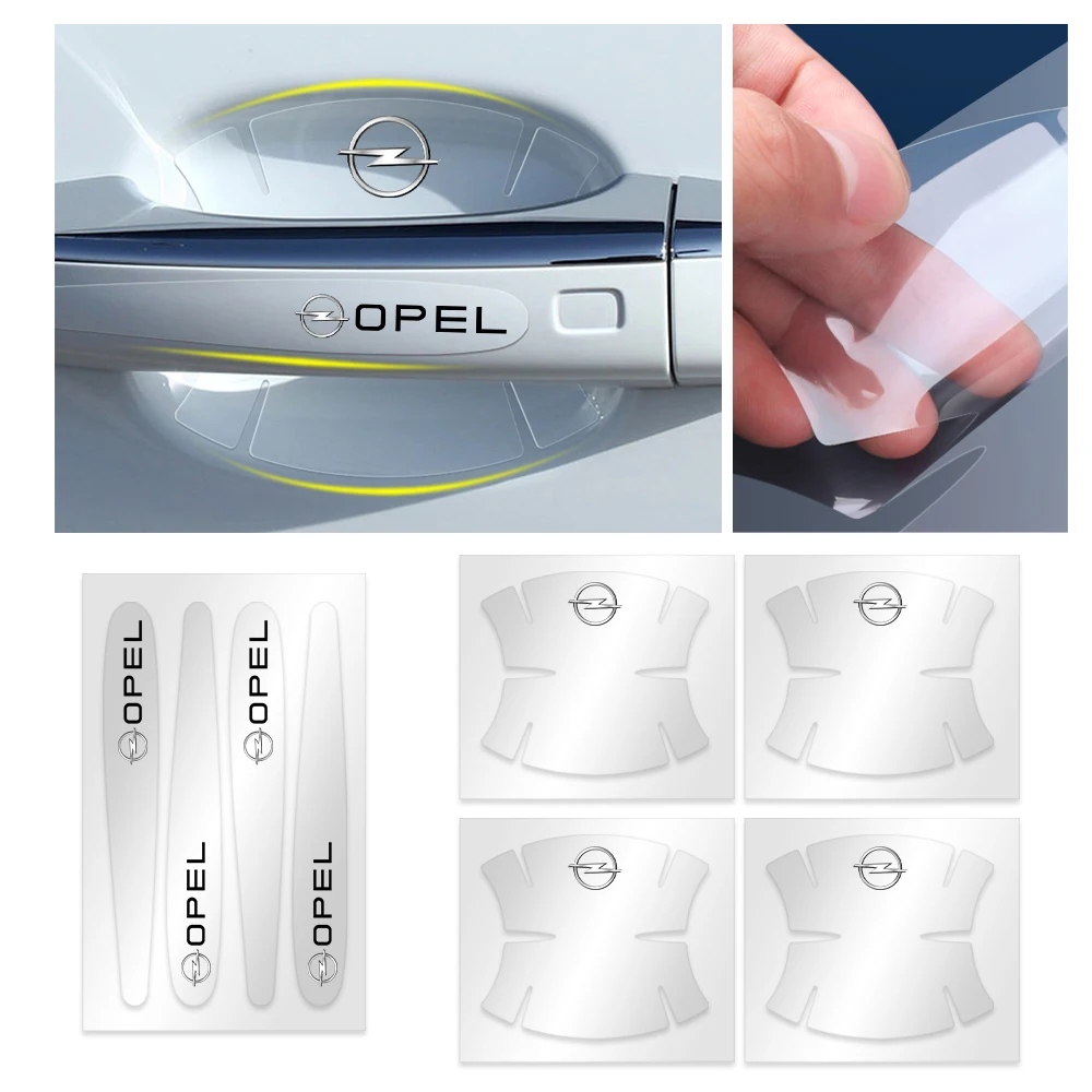 

8Pcs Transparent Anti Scratch Stickers Auto Door Handle Protector Film Decal for Opel OPC Insignia Zafira Corsa Vectra C D Mokka